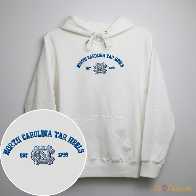 TOSCUSTOM™ Custom NCAA Logo Hoodies North Carolina Tar Heels Embroidered Sweatshirts