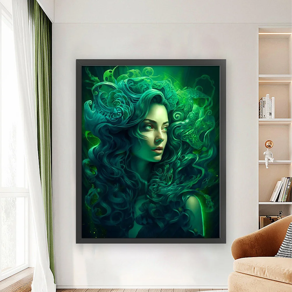 11CT Full Stamped Cross Stitch - Girl(Canvas|50*60CM)