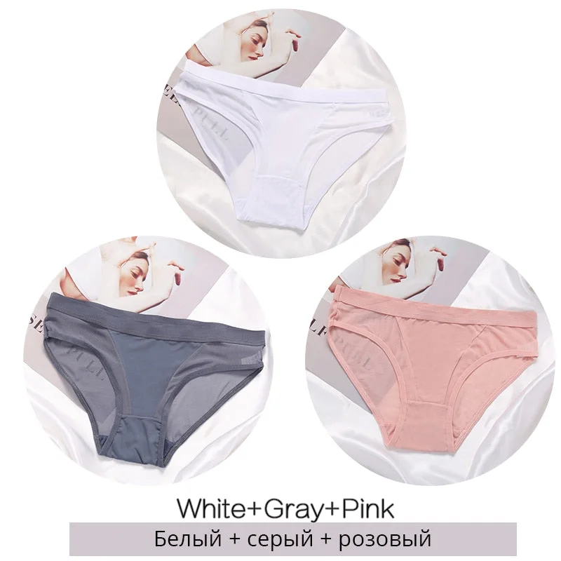 FINETOO Women Low Waist Panties Transparent Mesh Underpants M-2XL Ladies Briefs Female Underwear Fashion Girl Panty Lingerie New