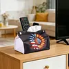 DIY PU Diamond Painting Tissue Box Kit Desktop Tissue Holder with Rhinestone Diamond Desk Decorative Tissue Box for Adults Desktop Storage Organizer (Sunflower)