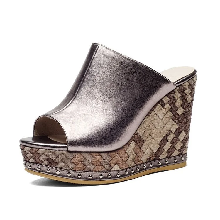 Yyvonne Women Wear Thick Bottom Large Code 2025 Summer New Fish Mouth Slope And Word Slippers