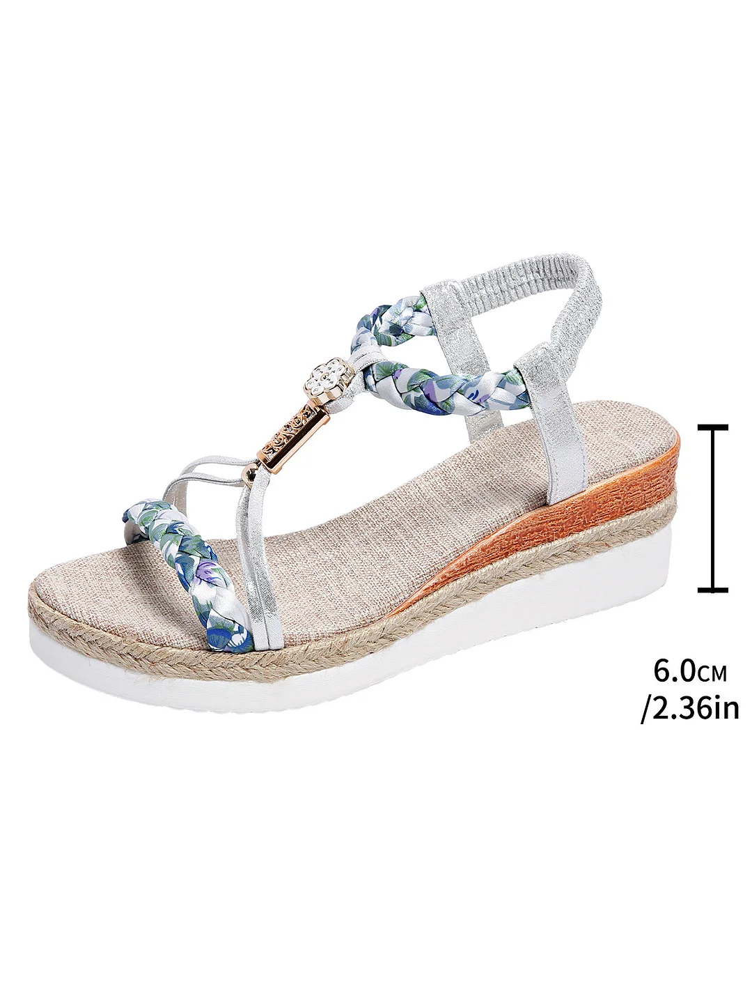 Yyvonne And Summer New Round Head Flat Bottom Heel Sandals Women Weaving Beads Toe Bohemian Thick-Soled Beach Sandals