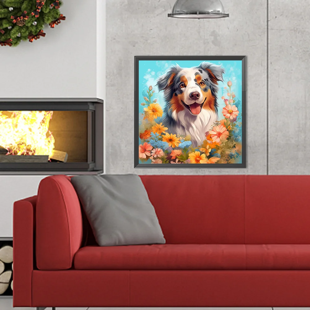 Happy Dog 40*60cm(picture) full round drill diamond painting with