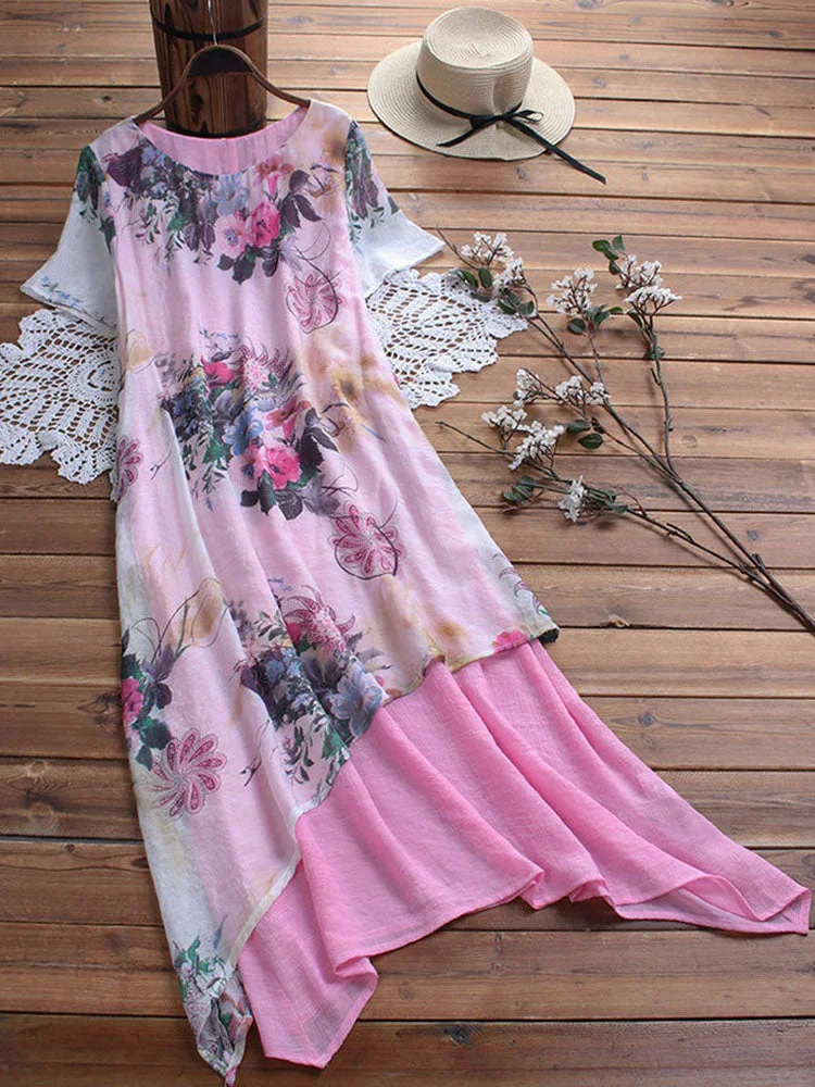 Casual Loose Patchwork Dress