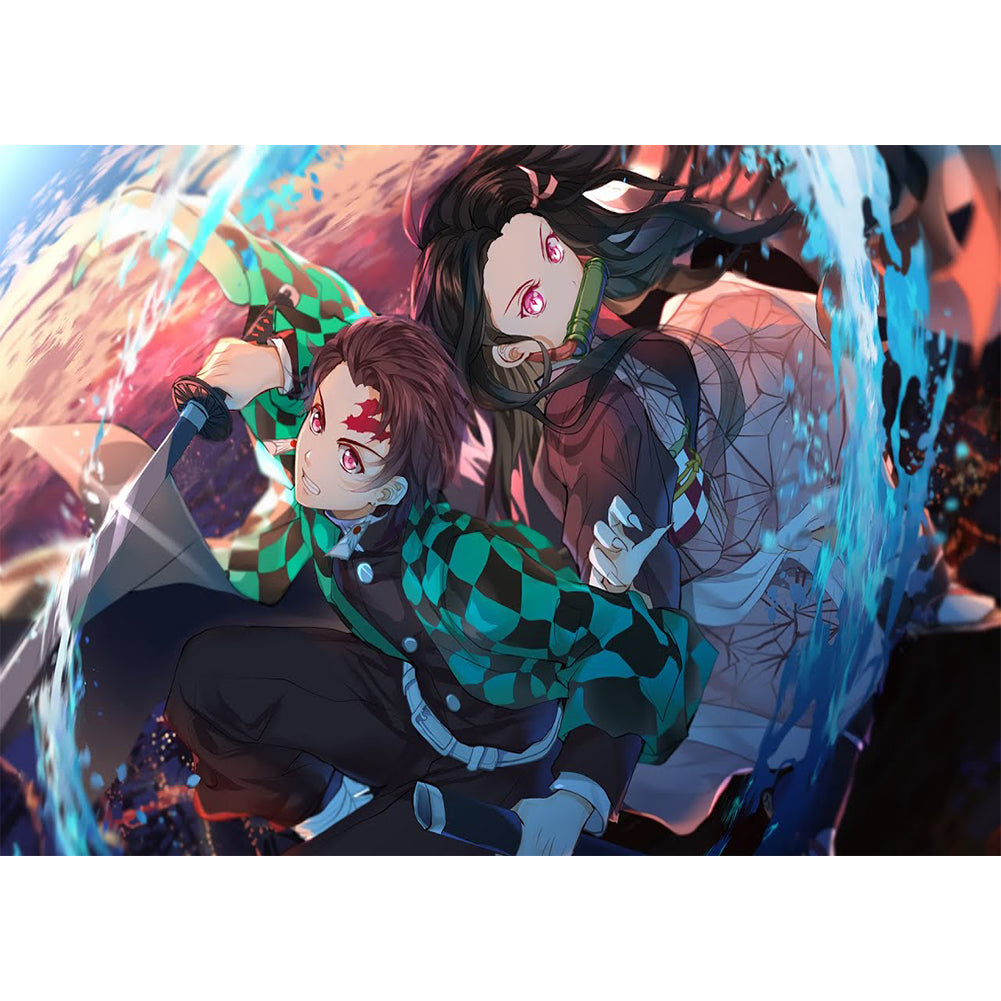Anime Demon Slayer Anime Cartoon 40*30CM(Canvas) Full Round Drill Diamond Painting gbfke