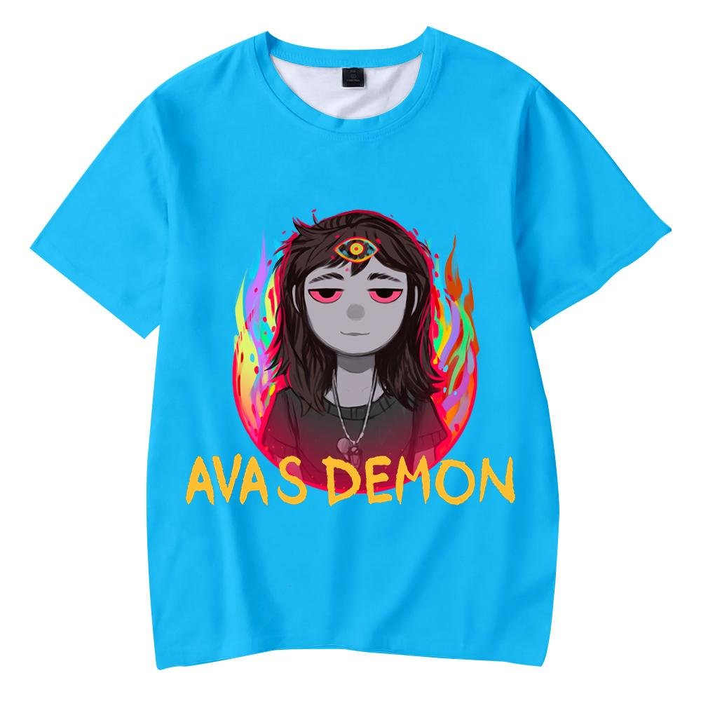 Ava's Demon T-Shirt Round Neck Short Sleeves for Kids Adult Home Outdoor Wear