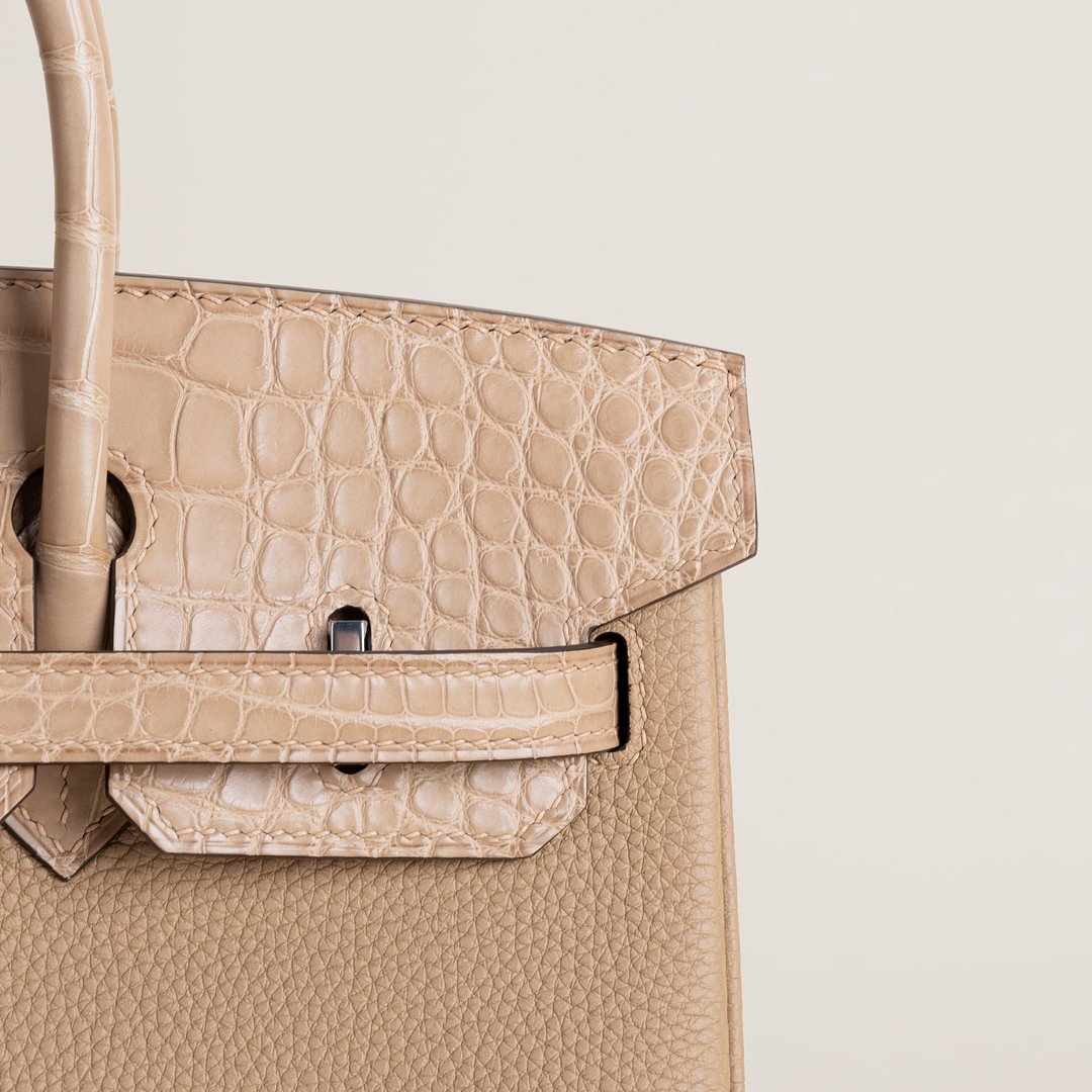 Birkin 25cm Touch Togo/Matte Alligator Crocodile 0M Chai PHW