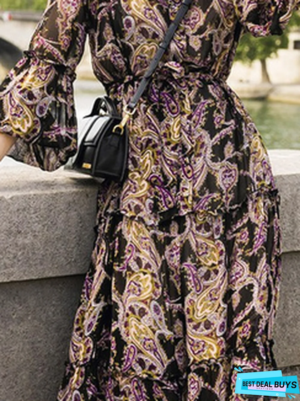 Vacation Shawl Collar Dress