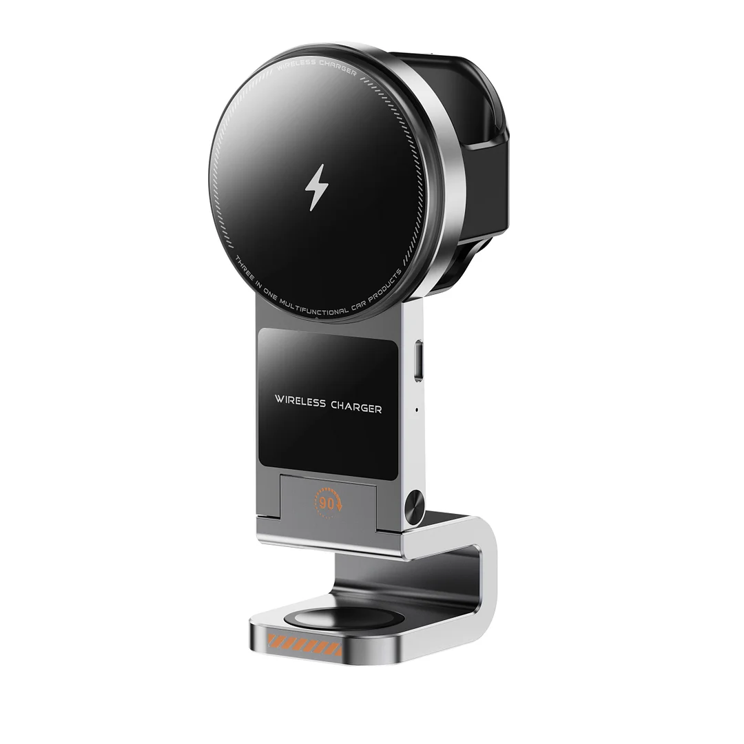 2025 The first 3-in-1 Fast Charging Car 15W Wireless Charger Super Strong Magnetic Attraction For Phone Headphones and Watches