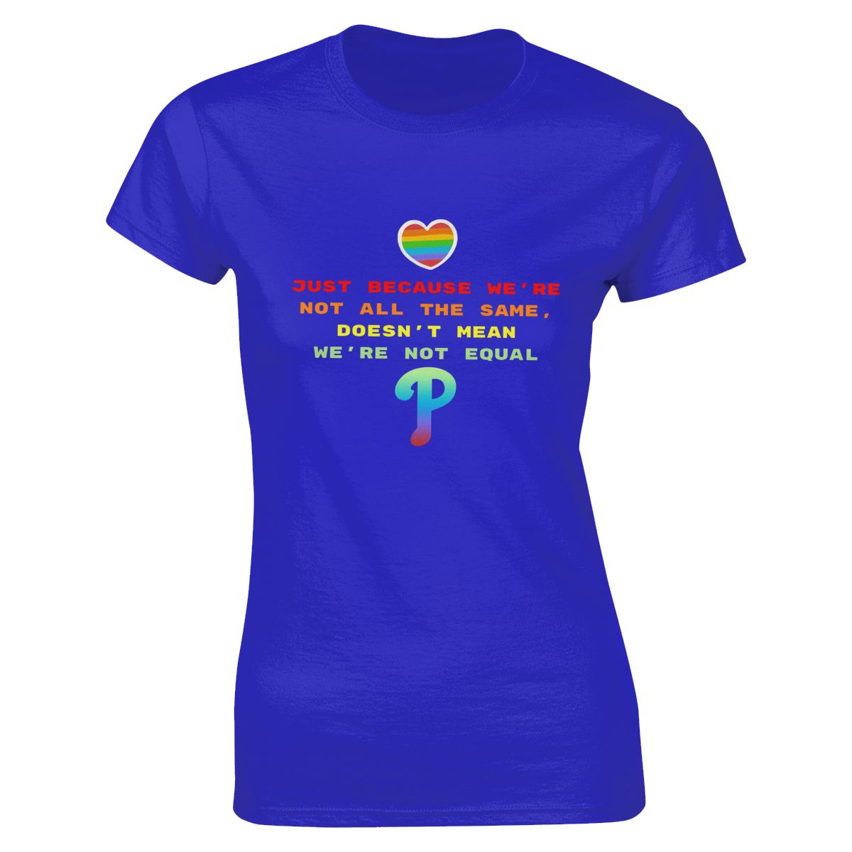 Philadelphia Phillies Rainbow Awareness Raising Women's Short-Sleeve Cotton Tee