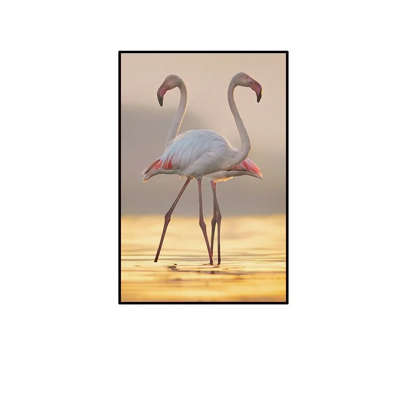 Nordic Love Flamingos Seaside Beach Decorative Canvas Painting HD Spray Painting Living Room Dining Room Bedroom Wall Art