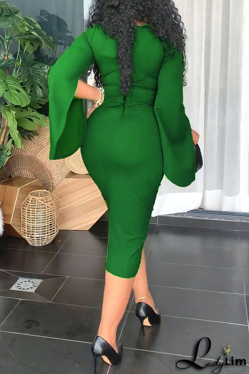 Red Fashion Casual Solid Patchwork Slit O Neck Long Sleeve Dresses