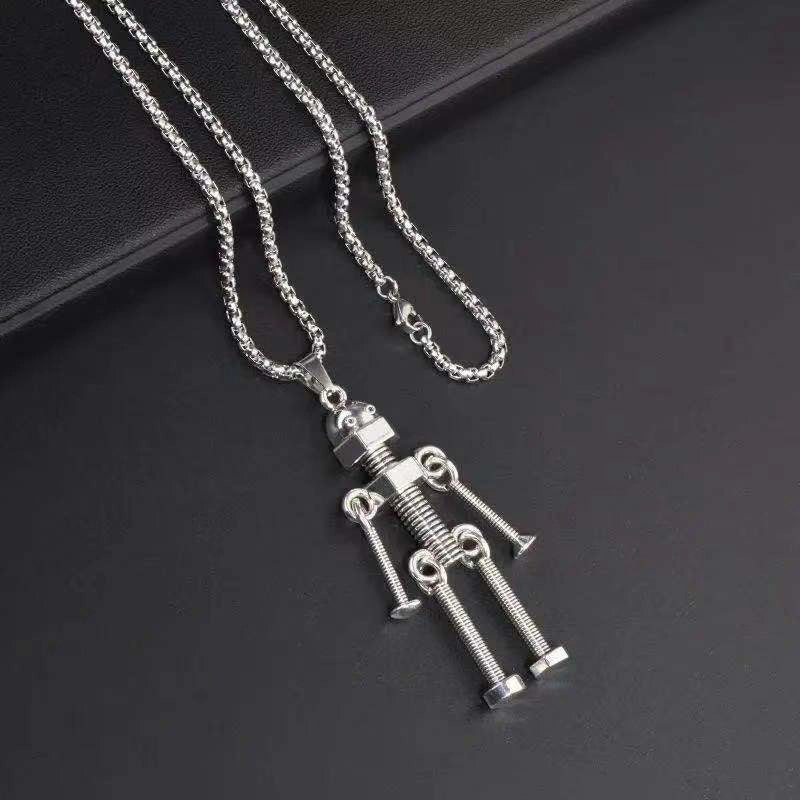 Hip-Hop Vintage Style Animal Letter Alloy Titanium Steel Plating Men’s Pendant Necklace Men Pendant Necklaces