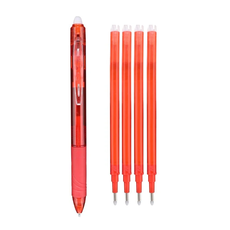 4PCS/Set Gel Pen Rubber Hot Erasable Pen Imported Ink Temperature Control Erasable Pen Press Erasable Pens For School Office