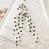10PCS Floral Polka Dot Bowknot Ribbon Hair Band Scrunchies
