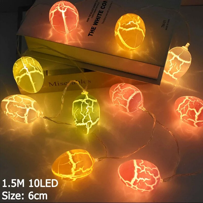10LED Easter Decorations for Home Rabbit Egg LED Strip Light DIY Easter Bunny Eggs Kids Gifts Happy Easter Party Decorations