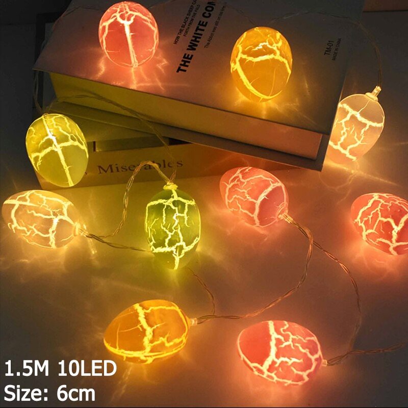 10LED Easter Decorations for Home Rabbit Egg LED Strip Light DIY Easter Bunny Eggs Kids Gifts Happy Easter Party Decorations