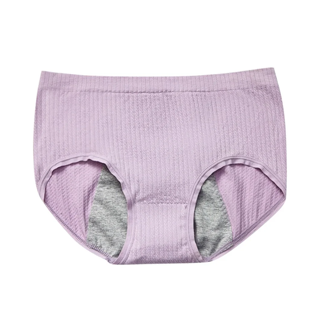 Uaang Women Menstrual Panties Breathable Cotton Briefs Female Lingerie Leak Proof Underwear Period Proof Panties Mid Waist Underpants