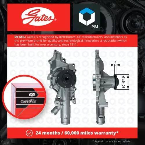Water Pump fits MERCEDES SPRINTER 906, 909 2.2D 2012 on Coolant Gates 6462001001 Parts
