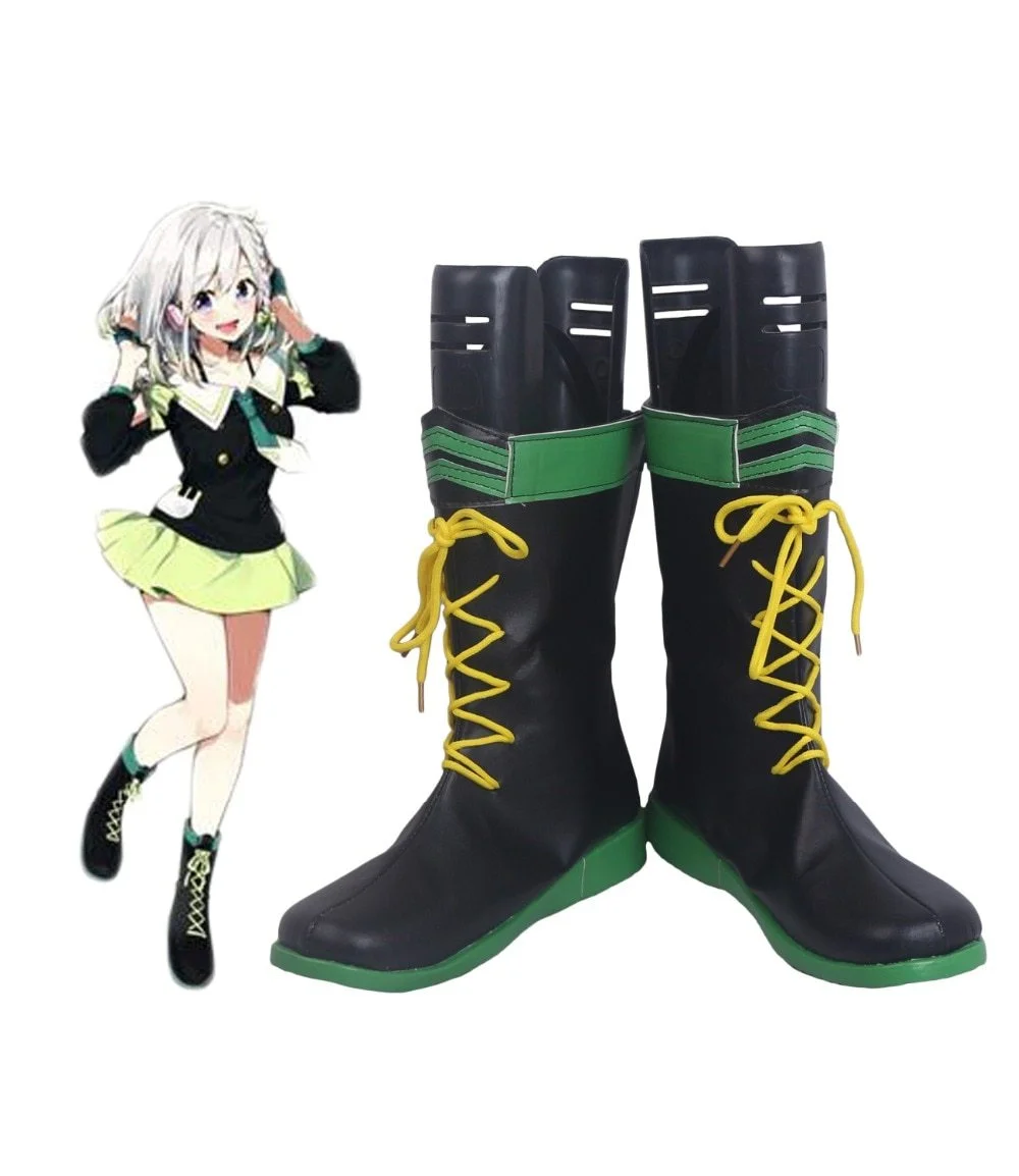 YouTuber Virtual Singer YuNi Cosplay Boots Black Shoes  Any Size