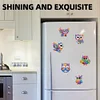 (US Local)6Pcs Acrylic  Owls Diamond Painting Fridge Magnet for Fridge Whiteboard