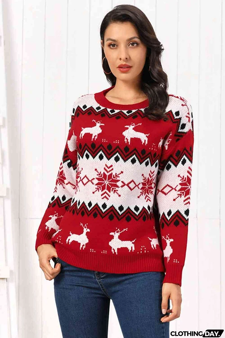 Reindeer Round Neck Sweater