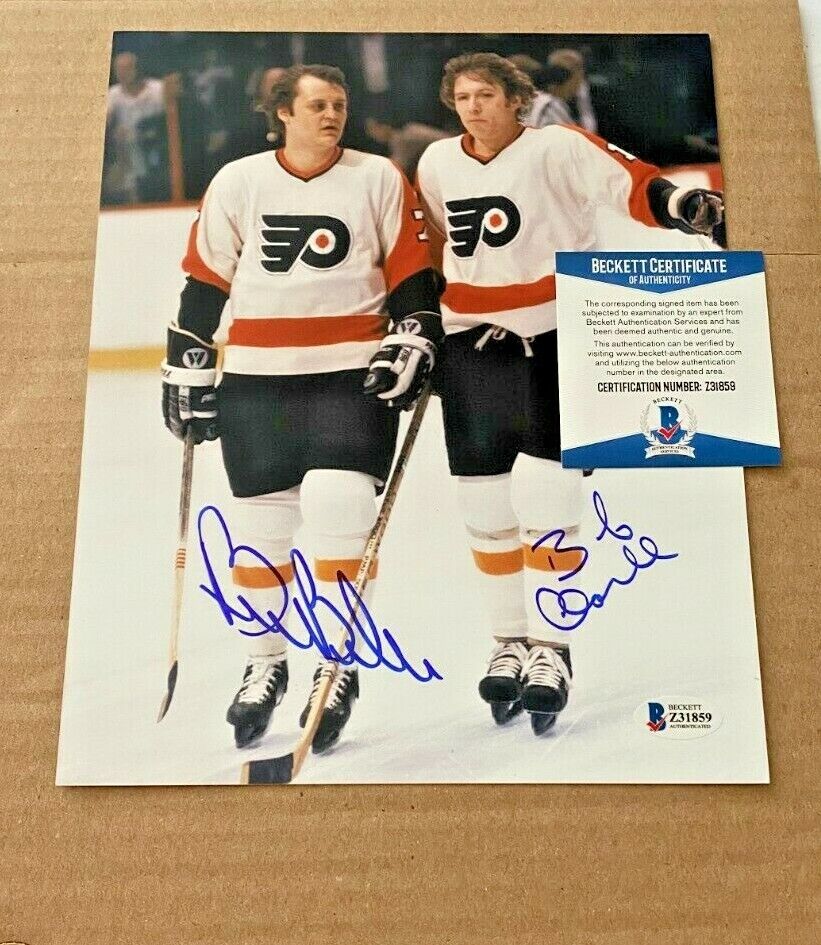 BOB CLARKE-BILL BARBER SIGNED PHILADELPHIA FLYERS 8X10 Photo Poster painting BECKETT CERTIFIED