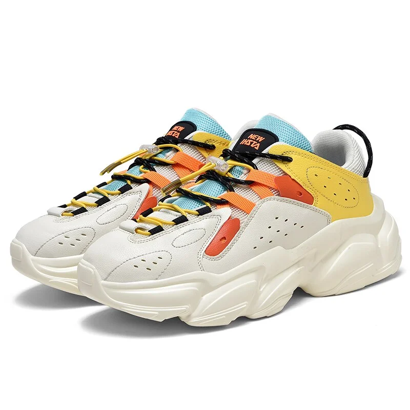 New High Quality Men Sneakers Women Thick Bottom Running Shoes Unisex Leather Sports Shoes Comfortable Waterproof Walking Shoes