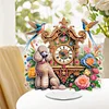 Acrylic Special Shape Flower Bird Diamond Painting Clock Ornaments Kit