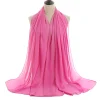 Plain Color Soft Chiffon Long Gauze Shawl Women Hijab