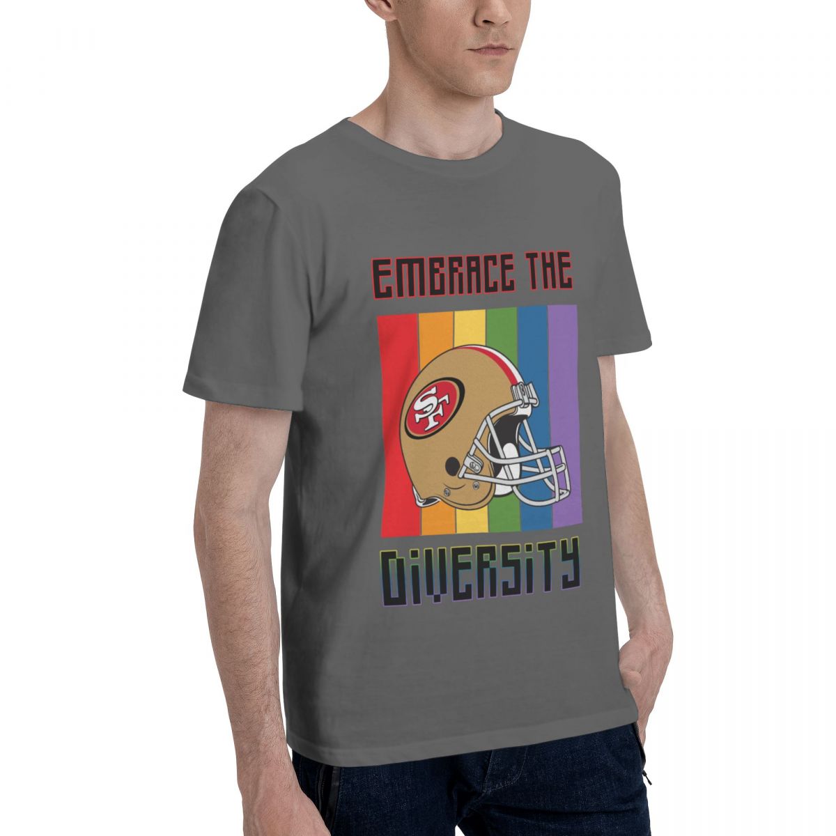 San Francisco 49ers Embrace The Diversity Printed Men's Cotton T-Shirt