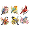 (US Local)6Pcs Acrylic Bird Diamond Painting Art Fridge Magnet for Car Mailbox Decor