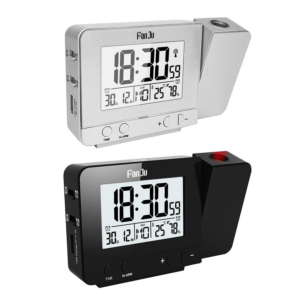 

Digital Projection Alarm Clock Weather Station with Thermometer Hygrometer, Black, 501 Original