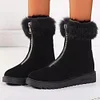Women's Zipper Mid-Calf Boots Nubuck Wedge Heel Boots