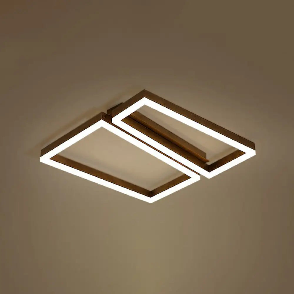 Sleek Metal Led Ceiling Light In Coffee Finish For Living Room / 18&rsquo;