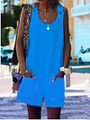 Simple Solid Color Sleeveless Jumpsuits