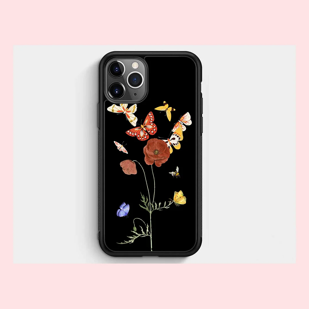 Eagerlys Poppy And Butterly Phone Case Eagerlys