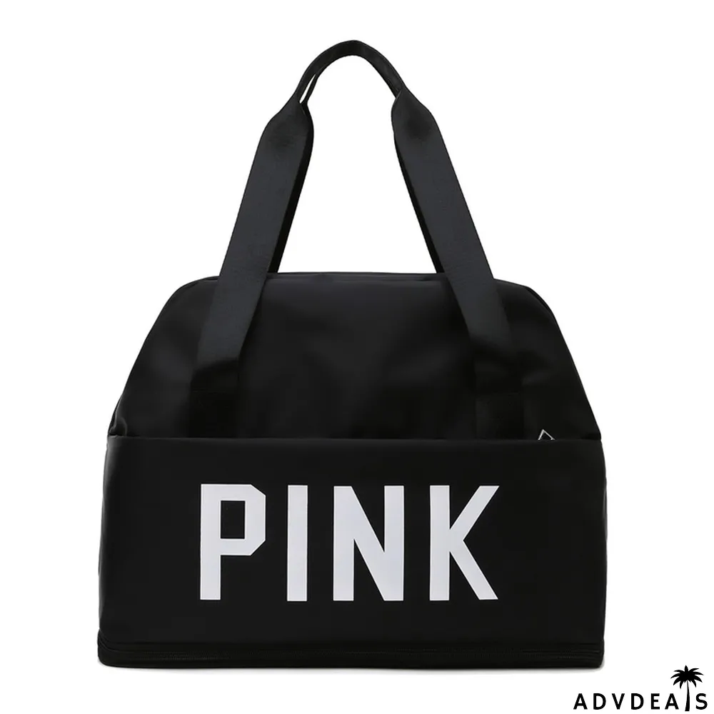 PINK Letter Print Dry and Wet Separation Extend Bag
