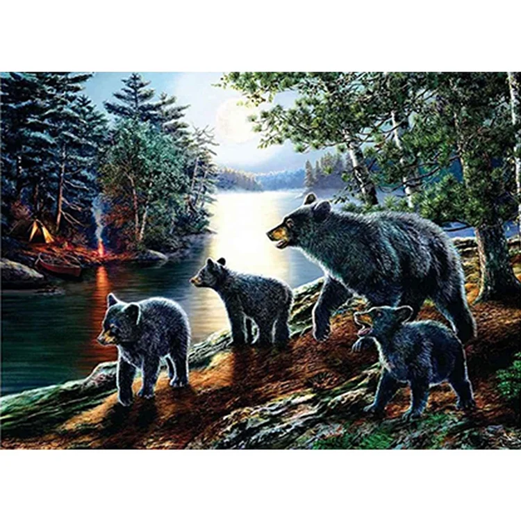 【HUGE 69% OFF SALE】5D DIY Full Round Drill Diamond Painting Black Bear Of The Forest Home Decor