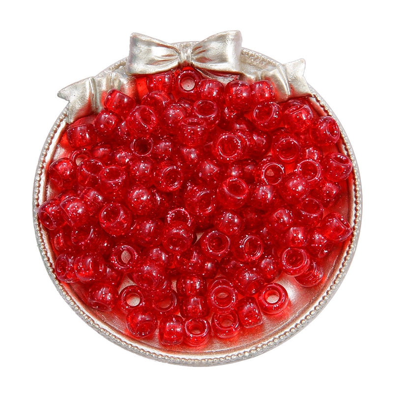 Acrylic Large Hole Barrel Beads 9*6mm Pony Beads Woven Handmade Diy Hand String Jewelry Accessories Beads Loose Beads