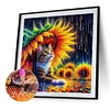 Diamond Painting-DIY Full Round Drill Cat Sunflower(40*40 CM)