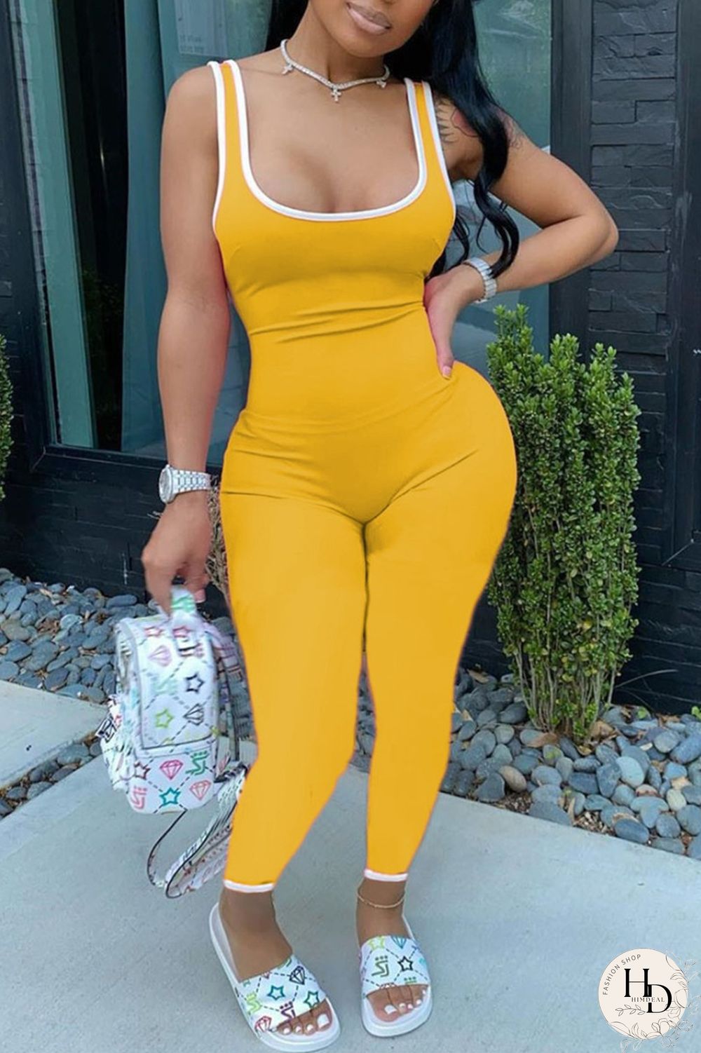 Red Casual Sportswear Solid Basic U Neck Plus Size Jumpsuits