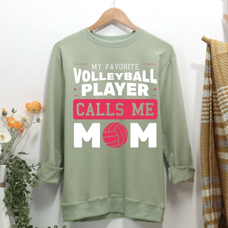 My favorite Volleyball player call me mom Women Casual Sweatshirt-Annaletters