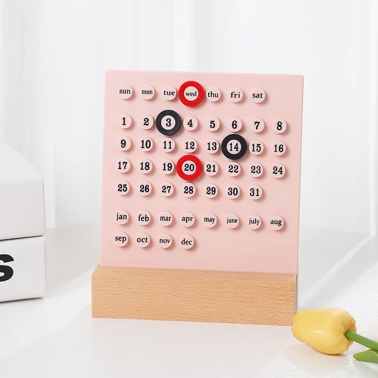 JOURNALSAY Creative Cute Desk Calendar DIY Ferrule Perpetual Calendar Student
