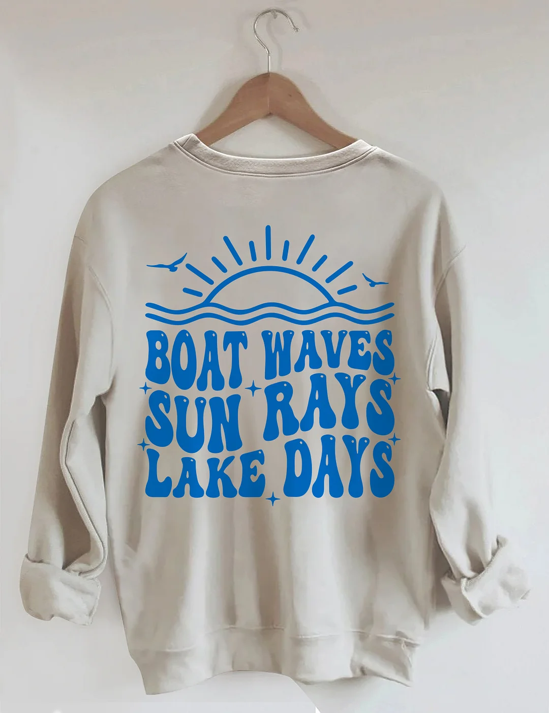Boat Waves Sun Rays Lake Days Sweatshirt