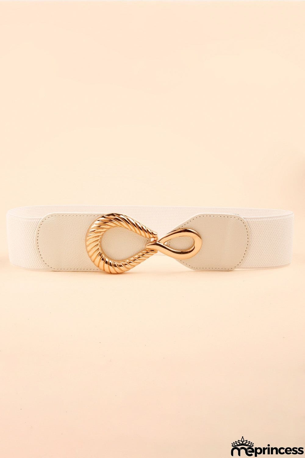 Ribbed Alloy Buckle Elastic Belt