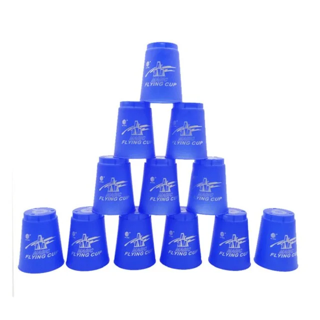 12Pcs/Set Speed Cups Game Rapid Game Sport Flying Stacking Holloween Christmas Gift Hand Speed Training Game High Quality