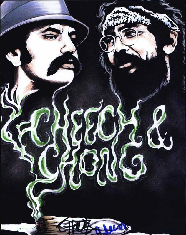 Cheech & Chong authentic signed celebrity 8x10 Photo Poster painting W/Cert Autographed D10