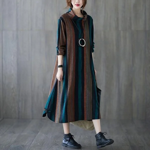 Plus Size Women Casual Long Dress New 2020 Thick Warm Dresses