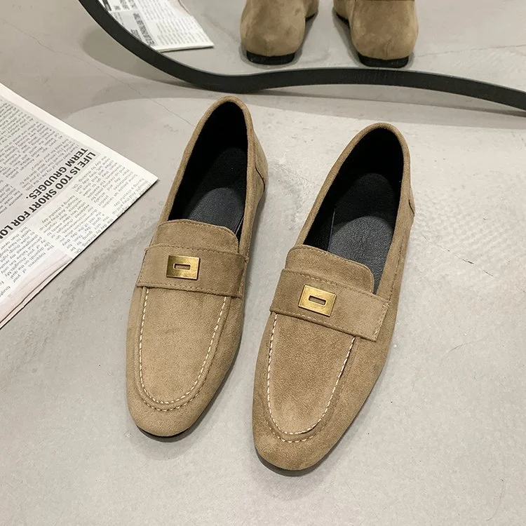 Wongn Wongn Feeling Foreign Style Commuting Single Shoes Women 2024 New Spring And Autumn Doudou Shoes A Foot Pedal Casual Flat Loafers